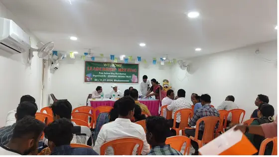 Leadership meeting for school bag distribution
